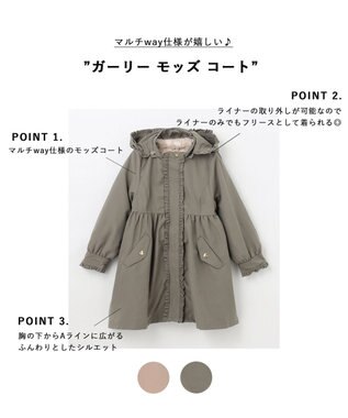 ANY KIDS ガーリー モッズ コート カーキ