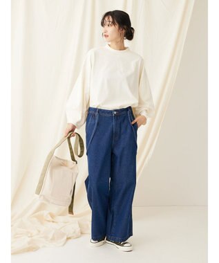 CRAFT STANDARD BOUTIQUE モックネックリングドット９分袖プルオーバー Ivory