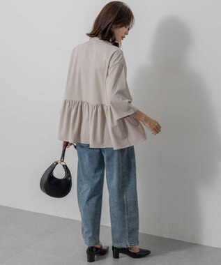 組曲 S ジョーゼットジャージーボウタイチュニック ブラウス ベージュ系