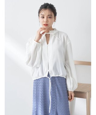 earth music&ecology カフタンフリルブラウス Off White