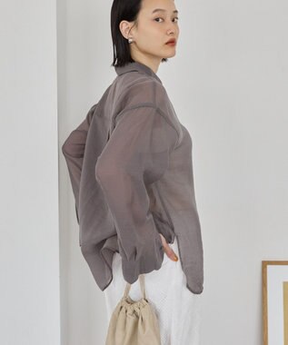 AMERICAN HOLIC ラスターシアーシャツ Charcoal Gray