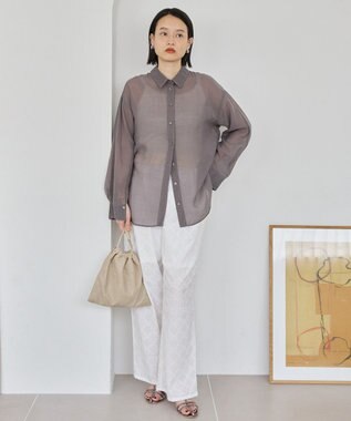 AMERICAN HOLIC ラスターシアーシャツ Charcoal Gray