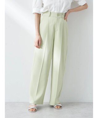 earth music&ecology タックストレートパンツ Light Green