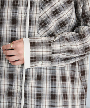 CRAFT STANDARD BOUTIQUE レイヤードライクチェックシャツ Brown