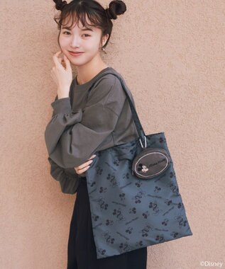 earth music&ecology 【予約】Disney/アソートポーチ付きエコバッグ チャコールグレー