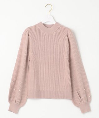 ANY SIS 【Oggi1月号掲載】モックネック袖パール調 ニット ローズグレー