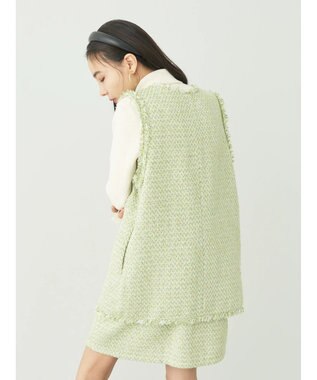earth music&ecology ツイードジレ Lime Green