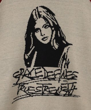 WEGO ラグランジャガードグラフィックプルオーバー ワイン