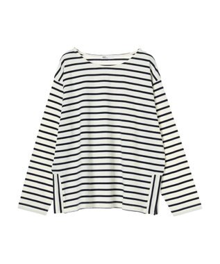 CRAFT STANDARD BOUTIQUE ボーダーサイドスリットプルオーバー Border Ivory