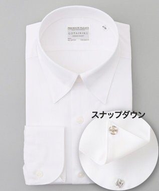 GOTAIRIKU 【形態安定】PREMIUMPLEATS_スナップダウン 通年ドレスシャツ(26年モデル) ホワイト系