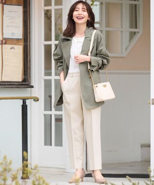 ANY SIS 【洗える】褒めらレディ テーパード パンツ アイボリー