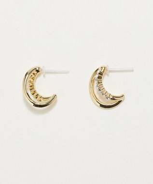 Phoebe 〈アレルギー対応〉ブリリアントダブルフープセラミックピアス　ゴールド ゴールド