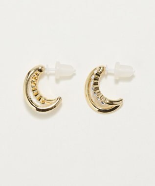 Phoebe 〈アレルギー対応〉ブリリアントダブルフープセラミックピアス　ゴールド ゴールド