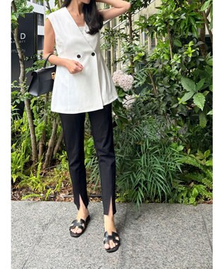 Green Parks AnriettMusee ネック切替デザインベスト Off White