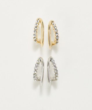 Phoebe 〈アレルギー対応〉ブリリアントダブルフープセラミックピアス　ゴールド ゴールド