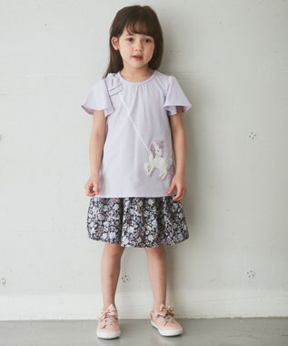 ANY KIDS ユニコーンポシェットTシャツ ラベンダー系