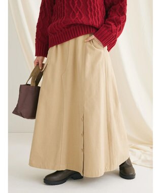 CRAFT STANDARD BOUTIQUE 綿ピーチカーゴスカート Beige