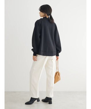 Green Parks 裏起毛ニットリブドッキングプルオーバー Black