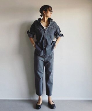 woadblue ＜坪田あさみさんコラボ＞SAROUEL Denim /サルエル デニムパンツ グレー GREY