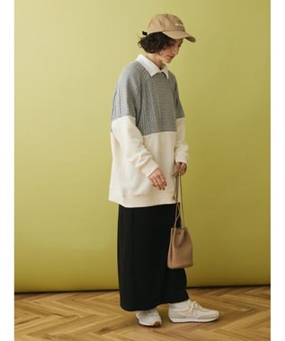 CRAFT STANDARD BOUTIQUE ニットドッキング裏毛プルオーバー Light Gray Mixture