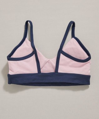 une nana cool 綿ベア天竺 カラーブロッキング ノンワイヤーブラジャー ピンク