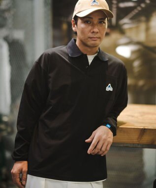 SHARE PARK MENS 【UVケア・吸水速乾・ストレッチ・軽量 】エンブレムポロTシャツ（L・XLサイズ） ブラック系