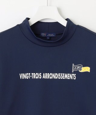 23区GOLF 【MEN/キングサイズ】フロントロゴ モックネックシャツ ネイビー系