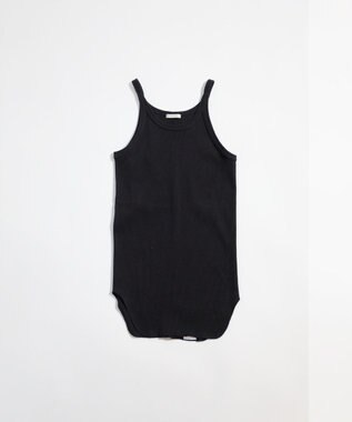 LENO TANK TOP　テレコタンクトップカットソー BLACK