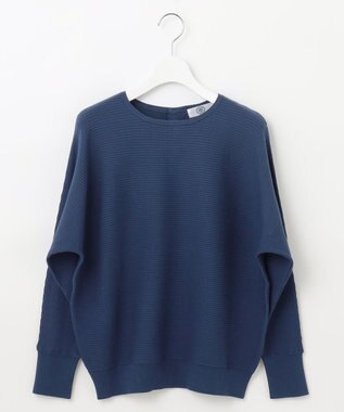 J.PRESS LADIES 【洗える】VIS/PE RIB ドルマンスリーブ ニット ダルブルー系