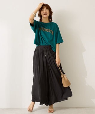 AMERICAN HOLIC 【選べる丈】接触冷感シフォンスカーチョ Black