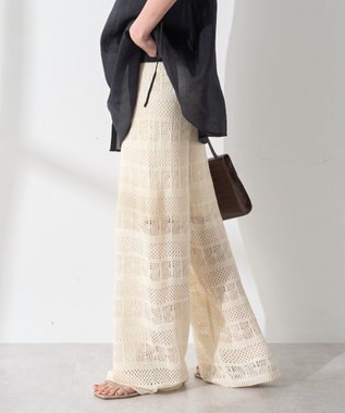 AMERICAN HOLIC レース編みニットパンツ Ivory