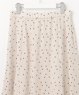 23区 L 【洗える】バックサテンアムンゼンレユールダイヤプリント スカート ベージュ系