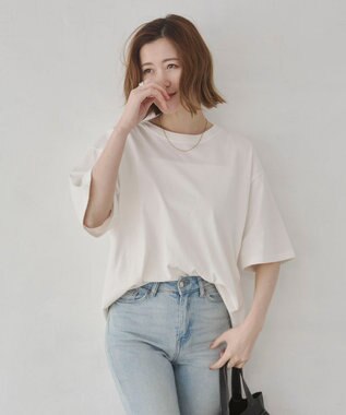 WEGO 【ユニセックス着用ITEM/SMLサイズ展開】コットンクルーネックT（SS） ホワイト