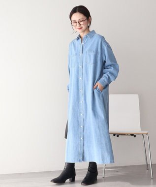 AMERICAN HOLIC 【先行予約】デニムシャツワンピース Light Indigo