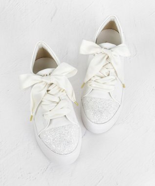 TOCCA 【軽量・抗菌消臭】GLITTER TOE SNEAKERS スニーカー オフ系
