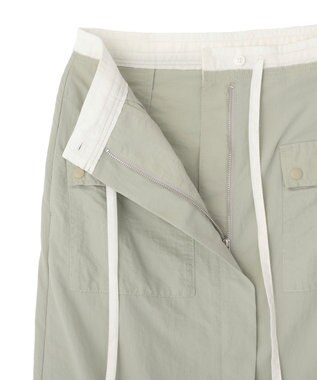 CRAFT STANDARD BOUTIQUE ナイロンダブルウエストIラインスカート Light Beige