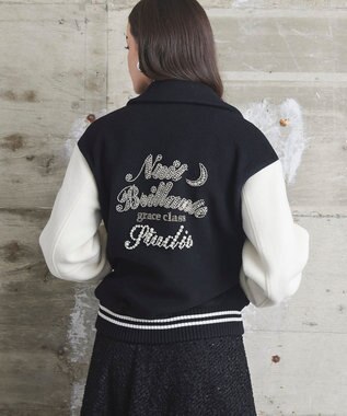 GRACE CONTINENTAL バーシティembジャケット ブラック