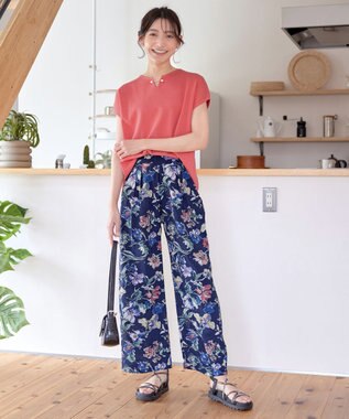 Tiaclasse 【小倉優子さん着用・洗える】フレンチスリーブニットトップス コーラル