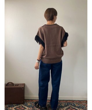 Green Parks フリンジベスト Brown