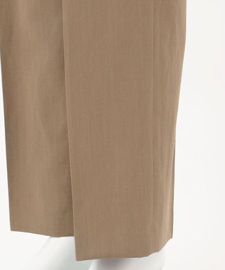 23区 【エステータ】ウールリネン タックワイドパンツ カーキ系