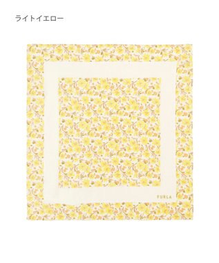 MOONBAT フルラ (FURLA) コットンプチスカーフ 50cm×50cm ライトイエロー