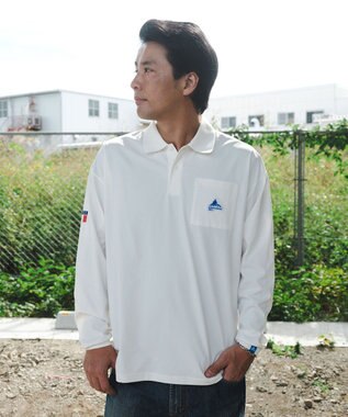 SHARE PARK MENS 【UVケア・吸水速乾・ストレッチ・軽量 】エンブレムポロTシャツ（L・XLサイズ） ホワイト系