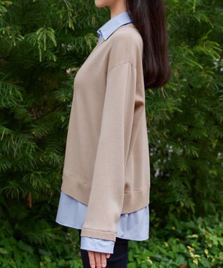 Tiaclasse L シャツドッキングニット ベージュ