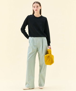 BEIGE， 【洗える・Oggi 11月号掲載】HAMLIN / コットンストレッチ2タックワイドパンツ  D.Sage