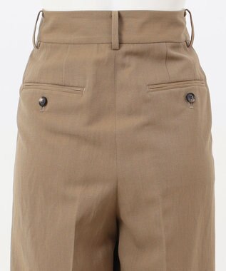 23区 【エステータ】ウールリネン タックワイドパンツ カーキ系