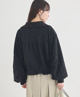 earth music&ecology 【WEB・一部店舗限定】レースリバーシブルブルゾン Black