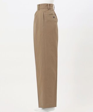 23区 【エステータ】ウールリネン タックワイドパンツ カーキ系