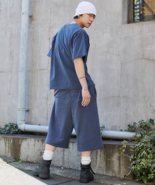 WEGO 【ユニセックス着用ITEM】ピグメントグラフィックショーツ ネイビー