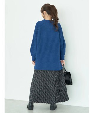 earth music&ecology マットモール片畦チュニック Dark Blue