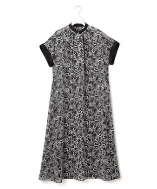 23区 S 【一部店舗限定/速乾性/洗える】モノトーンプリント ワンピース ペイズリーモチーフ